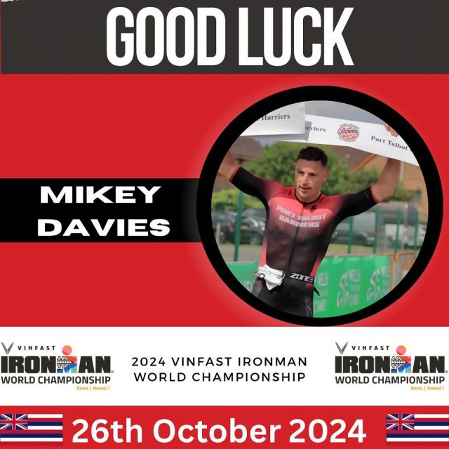 Wishing the very best of luck to Mikey Davies, Hugh Pascoe and Paul Thomas as they take on the 2024 VinFast Ironman World Championships in Hawaii! 🌞🌴

They’re about to face the ultimate endurance challenge – a 2.4-mile swim, a 112-mile bike ride, followed by a full marathon (26.2 miles) in the tough Kona heat. 🏊‍♂️🚴‍♂️🏃‍♂️

Mikey, Hugh and Paul have put in a huge amount of hard work for this moment, and we’re all behind them as they represent Port Talbot Harriers on the world stage.

Let’s show our support for these incredible athletes! 💪

#TeamPTH #IronmanWorldChampionship #Kona2024 #PTHInHawaii #ironmantriclub #triathlonclub  #teampth  #ptharriers #weswimweridewerun #welshtri #welshathletics #brittri #southwalesrunning #runnersofinstagram #tricommunity #running  #fitness #runningmotivation #instarunners #training #sport #workout  #instarunner #fitnessmotivation #runningcommunity #triathlon #runnersworld #ukrunchat